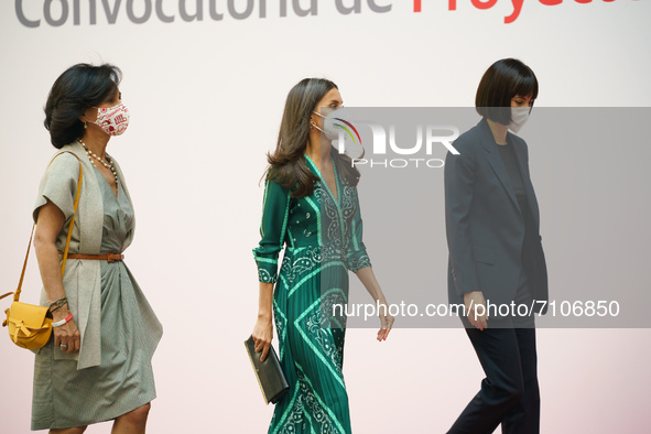 Queen Letizia os spain during her arrival at the closing ceremony of the annual call for 
