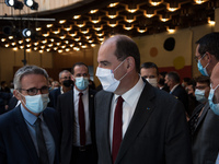 The arrival of Prime Minister Jean Castex and the President of the General Council of the Department of Seine Saint-Denis, Stéphane Troussel...