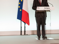 French Prime Minister Jean Castex during his speech in the conference room of the Prefecture of Seine Saint-Denis, in Bobigny, on September...