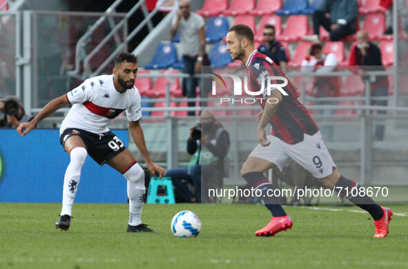 Marko Arnautovic (Bologna F.C.)  (right) and Mohamed Fares (Genoa CFC) during the Italian Serie A soccer match Bologna F.C. vs Genoa C.F.C....