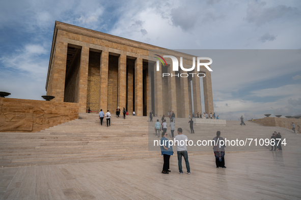 The historical site of Anitkabir seen on September 21, 2021 in Ankara, Turkey. It is the mausoleum of Mustafa Kemal Ataturk, the founder and...