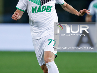 Giorgos Kyriakopoulos (U.S. Sassuolo) in action during the Italian football Serie A match Atalanta BC vs US Sassuolo on September 21, 2021 a...