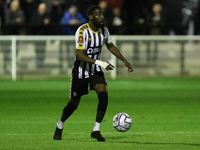 Adriano Moke of Spennymoor Town in action during the FA Cup Second Qualifying Round replay   between Spennymoor Town and AFC Fylde at the Br...