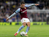 Matty Cash of Aston Villa passes the ball during the Carabao Cup match between Chelsea and Aston Villa at Stamford Bridge, London on Wednesd...