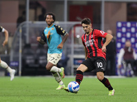 Brahim Diaz of AC Milan in action during the Serie A 2021/22 football match between AC Milan and Venezia FC at Giuseppe Meazza Stadium, Mila...