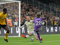 Tanguy NDombèlé of Tottenham Hotspur scores to make it 1-0 to Spurs during the Carabao Cup match between Wolverhampton Wanderers and Tottenh...