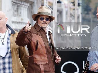 The American actor Johnny Depp leaves the Maria Cristina Hotel at the San Sebastian Film Festival, in San Sebastian, Spain, on September 23,...