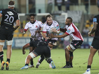 Burger Odendaal (Lions) carries the ball during the United Rugby Championship match Zebre Rugby Club vs Emirates Lions on September 24, 2021...