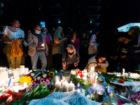 Well-wishers light candles amidst floral tributes during a vigil for 28 year-old teacher Sabina Nessa, in London, Britain, 24 September 2021...