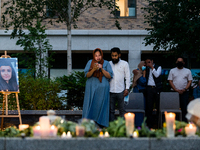 Jebina Nessa pays tribute to her sister during a vigil for 28 year-old teacher Sabina Nessa, in London, Britain, 24 September 2021. Sabina N...