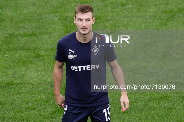 Danil Lipovoy of Krylia Sovetov looks on during the warm-up ahead of the Russian Premier League match between FC Zenit Saint Petersburg and...