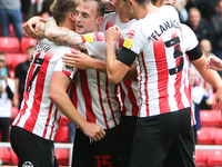 Sunderland Players celebrate Sunderland's Carl Winchester’s goal during the Sky Bet League 1 match between Sunderland and Bolton Wanderers a...