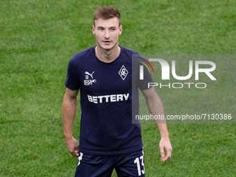 Danil Lipovoy of Krylia Sovetov looks on during the warm-up ahead of the Russian Premier League match between FC Zenit Saint Petersburg and...