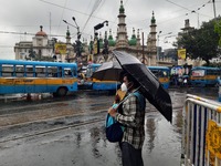 Havy rain in Kolkata city, India on September 29, 2021. The India Meteorological Department (IMD) issued a red alert for very heavy rains in...