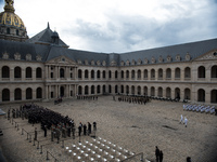Court des Invalides during the national tribute to the soldier killed in Mali Maxime Blasco, in Paris, on September 29, 2021. (