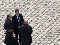 Former President of the French Republic François Hollande with former Prime Minister Manuel Valls and Foreign Minister Jean-Yves Le Drian du...