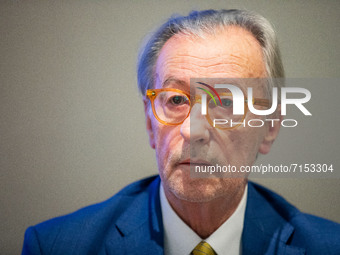 Vittorio Feltri attends the Fratelli D’Italia press conference at Hotel The Square on September 05, 2021 in Milan, Italy. (