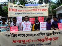 Bangladesh Garments Workers Solidarity activists held a protest rally demanding stop harass garments workers in the name of Target in garmen...