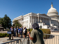 Left-leaning protesters shout down a press conference held by House Republicans denouncing Critical Race Theory and propagating falsehoods a...