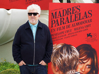 Pedro Almodovar poses during the presentation of 'Parallel Mothers', on October 4, 2021, in Madrid, Spain.  (