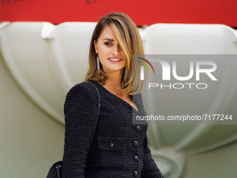 Penelope Cruz poses during the presentation of 'Parallel Mothers', on October 4, 2021, in Madrid, Spain. (