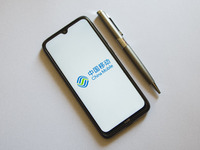 In this photo illustration a China Mobile logo is display on a smartphone screen and a pencil in Athens, Greece on October 4, 2021. (