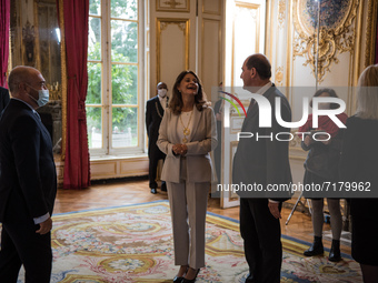 French Prime Minister Jean Castex receives Colombian Vice-President and Foreign Minister Marta Lucía Ramirez de Rincon at the Hotel Matignon...