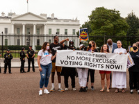 Voting rights activists risk arrest at the White House demanding that the Biden Administration take the lead on voting rights and pressure C...