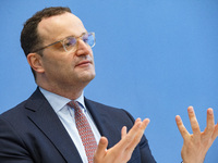 German Health Minister Jens Spahn holds a press conference on the situation of flu vaccines and the coronavirus (Covid-19) pandemic in Berli...