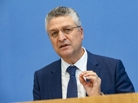 Head of Robert Koch Institute (RKI) Wieler holds a press conference on the situation of flu vaccines and the coronavirus (Covid-19) pandemic...