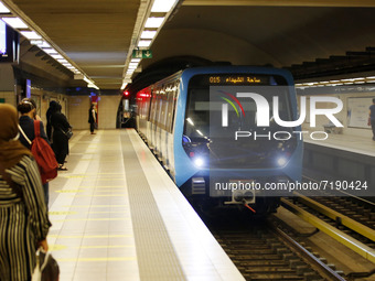 The Algiers metro resumed its activities, in Algiers in Algeria on October 07, 2021, after an 18-month shutdown under the restrictions impos...