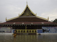 Oct 8, 2021, The temple area is highly flooded due to the monsoon and rain that has been falling for a week. (