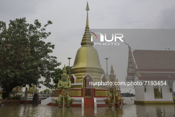 Oct 8, 2021, The temple area is highly flooded due to the monsoon and rain that has been falling for a week. 