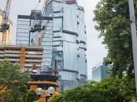 Construction in Central District in Hong Kong  in Hong Kong, China, on October 12, 2021. (