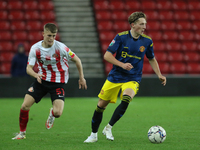 Charlie Savage of Manchester United in action during the EFL Trophy match between Sunderland and Manchester United at the Stadium Of Light,...
