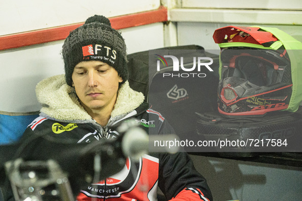 
Jye Etheridge pre meeting during the SGB Premiership Grand Final 2nd leg between Peterborough and Belle Vue Aces at East of England Showgro...
