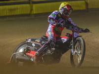 
Richie Worrall  in action  for Belle Vue BikeRight Aces  during the SGB Premiership Grand Final 2nd leg between Peterborough and Belle Vue...