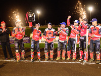 
Celebration time for the Peterborough Panthers during the SGB Premiership Grand Final 2nd leg between Peterborough and Belle Vue Aces at Ea...