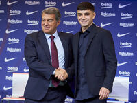 Pedri during his contract renewal signing ceremony  as a FC Barcelona player in Barcelona, on October 15, 2021
 (