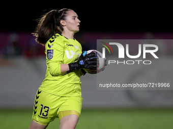 Megan Borthwick of Durham Women during the FA Women's Continental League Cup match between Durham Women and Manchester United at Maiden Cast...