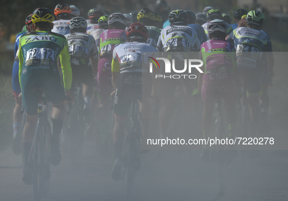 Riders during the Serenissima Gravel, the 132.1km bicycle pro gravel race from Lido di Jesolo to Piazzola Sul Brenta, held in the Veneto reg...