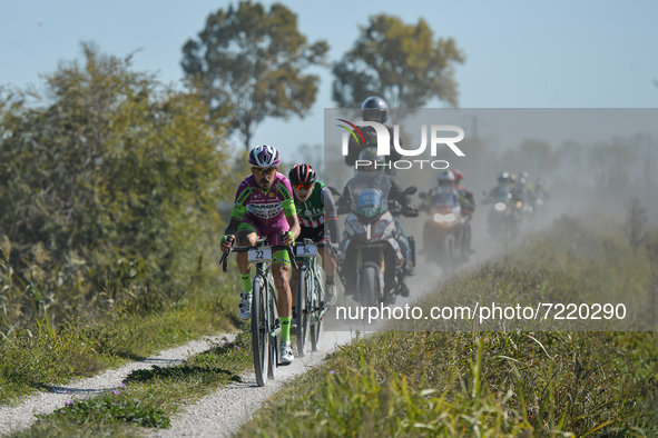 Davide Gabburo of Italy and BARDIANI CSF FAIZANE Team seen during the Serenissima Gravel, the 132.1km bicycle pro gravel race from Lido di J...