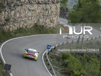 47 Baffoun Philippe (fra), Maurin Mathieu (fra), Alpine A110 RGT, action during the RACC Rally Catalunya de Espana, 11th round of the 2021 F...