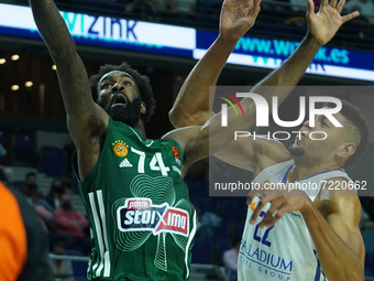 Howard Sant-Roos of Panathinaikos OPAP  during the Turkish Airlines EuroLeague Regular Season Round 4 match between Real Madrid and Panathin...