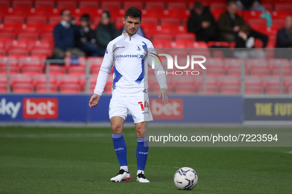 Gavan Holohan of Hartlepool United warms up during the Sky Bet League 2 match between Salford City and Hartlepool United at Moor Lane, Salfo...