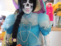 Skeleton figure dressed up as 'La Catrina the Diva of Death' during the Day of the Dead celebrations in Toronto, Ontario, Canada, on Novembe...