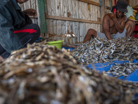 A worker sort dried fish at Mamboro Beach, Palu Bay, Central Sulawesi, Indonesia on October 16, 2021. 
Indonesia is an archipelagic country...