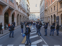 a moment of the march against the obligation of GreenPass.
No Vax and No Green Pass protesters protested in Padua, Italy, on October 16, 202...