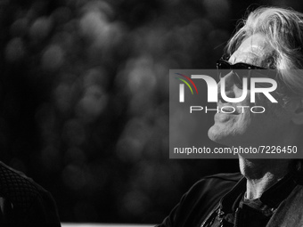 (EDITOR NOTE: This image has been converted to black and white) Luciano Ligabue attends the red carpet of the 