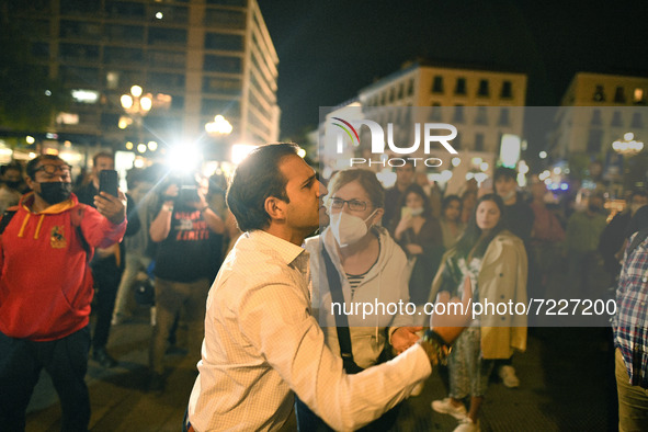 Demonstration against repressive laws  in central Madrid on 16th October, 2021. 
